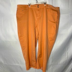 cato crop pants coral pink soft women's size 28W